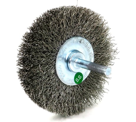 Щетка для дрели дисковая 80x19 мм, с хв-м 6 мм, гофрированная нержавеющая сталь 0.30 мм 13-185 EuroBrush EB-D80SS1