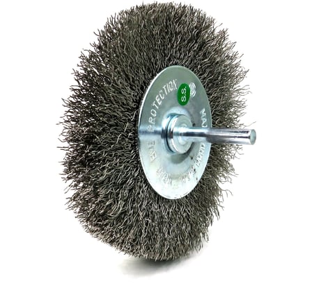 Щетка для дрели дисковая 100x20 мм, с хв-м 6 мм, гофрированная нержавеющая сталь 0.30 мм 13-186 EuroBrush EB-D100SS1