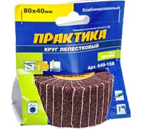 Круг лепестковый комбинированный с оправкой (80х40 мм) ПРАКТИКА 649-158