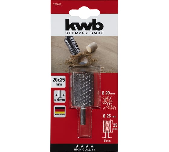 Бор-фреза (20х25 мм; хвостовик 6 мм) KWB 7050-25