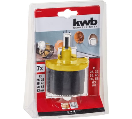 Коронка пильная наборная (7 предметов; 25-63 мм) KWB 5991-00