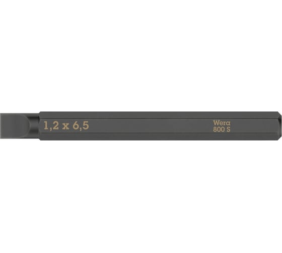 Плоская бита для ударного винтовёрта 800 S 1.2х6.5х70 мм WERA WE-018142