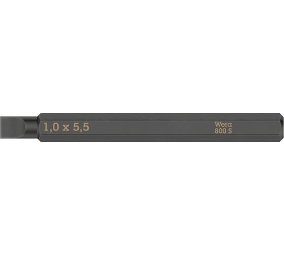 Плоская бита для ударного винтовёрта 800 S 1х5.5х70 мм WERA WE-018141