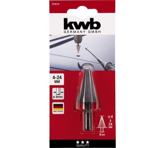 Фреза антенная (4-24 мм) по металлу KWB 5240-10