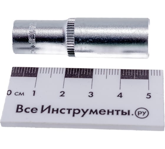 Головка торцовая удлиненная МАСТЕР (10 мм; 1/4"; Cr-V; FLANK) Зубр 27717-10
