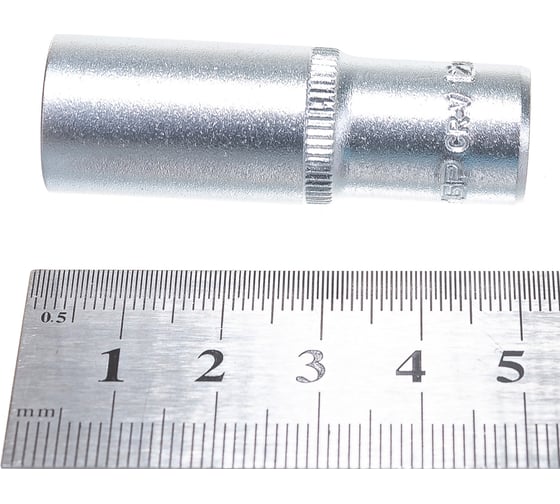 Головка торцовая удлиненная МАСТЕР (12 мм; 1/4"; Cr-V; FLANK) Зубр 27717-12