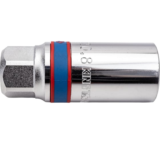 Свечная шестигранная головка (1/2", 21 мм, L = 70 мм, резиновый фиксатор) KING TONY 463521R