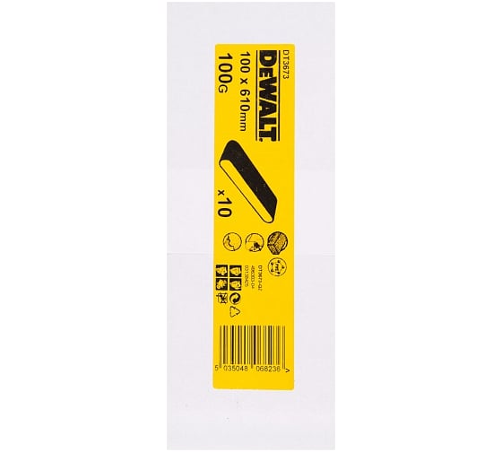 Шлифлента для дерева, краски (10 шт; 100х610 мм; К100) DEWALT DT 3673