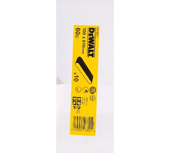 Шлифлента для дерева, краски (10 шт; 100х610 мм; К60) DEWALT DT 3671
