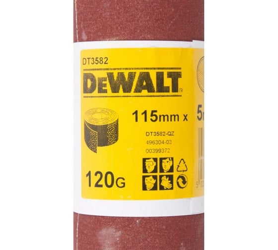 Шлифлист в рулоне для дерева, краски (115 мм х 5 м; К120) DEWALT DT 3582