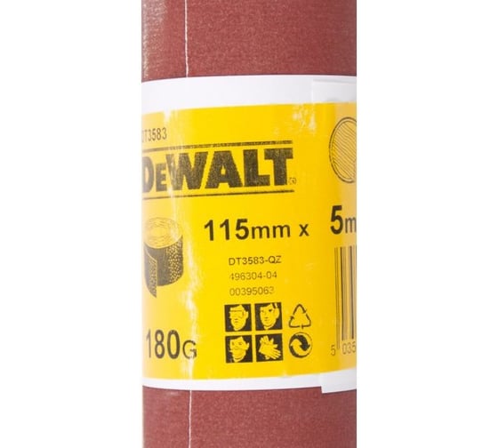 Шлифлист в рулоне для дерева, краски (115 мм х 5 м; К180) DEWALT DT 3583