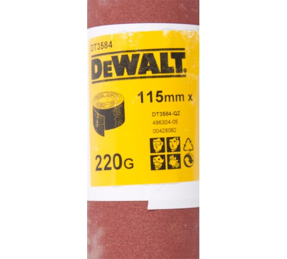 Шлифлист в рулоне для дерева, краски (115 мм х 5 м; К220) DEWALT DT 3584
