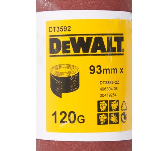 Шлифлист в рулоне для дерева, краски (93 мм х 5 м; К120) DEWALT DT 3592