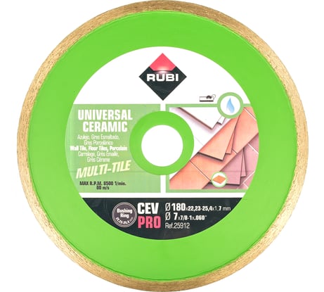 Диск алмазный CEV 180 PRO (180х22.2 мм) RUBI 25912