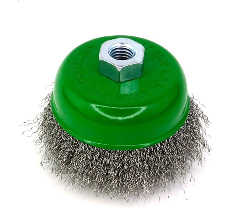 Щетка чашечная 100 мм, М14, ворс гофрированная нержавеющая сталь 0.30 мм для УШМ 13-015 EuroBrush EB-ISS4