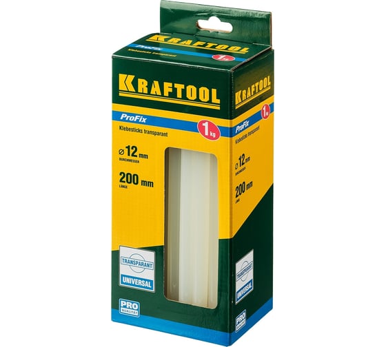 Клеевые прозрачные стержни KRAFTOOL ProFix 50 шт, 11-12x200 мм, 1 кг 06848-12