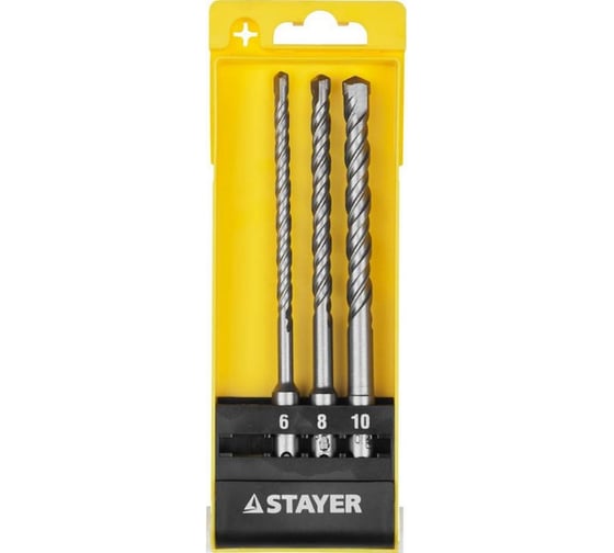 Набор буров MASTER по бетону (3 шт; 6,8,10х160 мм; SDS-Plus) STAYER 29250-H3