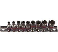 Набор торцевых головок (1/4", шестигранные, 5/32"-1/2", 9 предметов) KING TONY 2509SR