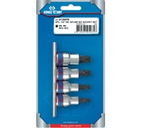 Набор торцевых насадок (1/2", SPLINE, М6-М12, L = 80 мм, 4 предмета) KING TONY 4126PR