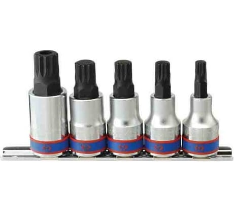 Набор торцевых насадок (1/2", SPLINE, М8-М16, 5 предметов) KING TONY 4105PR