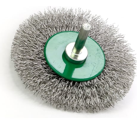Щетка дисковая для дрели 80x9х6 мм, проволока гофрир. нержавеющая сталь 0.3 мм SIT 2520