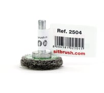 Щетка дисковая для дрели 30x4х6 мм, проволока гофрир. нержавеющая сталь 0.3 мм SIT 2504