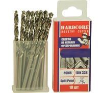 Сверло фрезерованное по металлу Industry cutter Р6М5, 4.8x86 мм, 10 шт Hardcore 146048