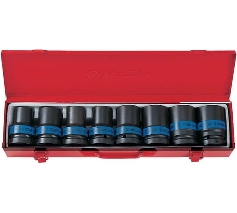 Набор ударных торцевых головок (1", шестигранные, тонкостенные, 17-41 мм, 8 предметов) KING TONY 8408MP