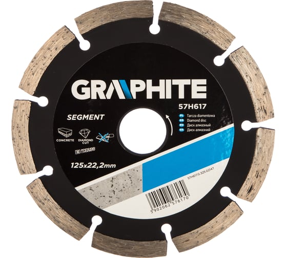 Диск алмазный сегментный 125х22.2 мм GRAPHITE 57H617 1
