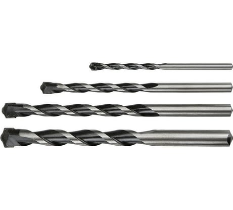 Набор сверл по бетону 4-10 мм с твердосплавными напайками 4 шт. GRAPHITE 57H746
