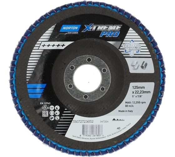 Круг лепестковый Xtrpro 125x22 мм, P40 special NORTON 78072723652