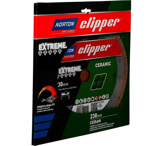 Алмазный диск для резки керамики Extreme ceramic 230x25.4 мм NORTON 70184644431
