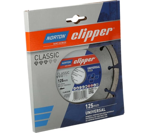 Алмазный диск для железобетона Clipper cla laser 125x22.23 мм NORTON 70184626835