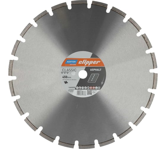 Алмазный диск для резки асфальта Clipper asphalt 450x25.4 мм NORTON 70184626881
