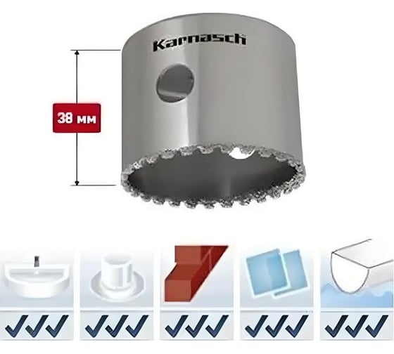 Коронка алмазная Diamond Grit (102х38 мм) Karnasch 21.1500-102