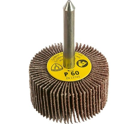 Круг шлифовальный лепестковый на шпильке (40х20 мм; 6 мм; Р60) KLINGSPOR 12943