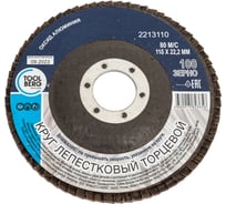 Круг лепестковый торцевой 115x22 мм, Р100, оксид алюминия Toolberg 2213110 Лк-00003385