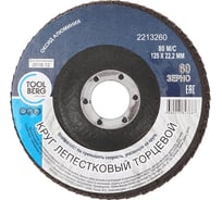 Круг лепестковый торцевой 125x22 мм, Р60, оксид алюминия Toolberg 2213260 Лк-00003388