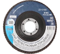 Круг лепестковый торцевой 115x22 мм, Р80, оксид алюминия Toolberg 2213180 Лк-00003384