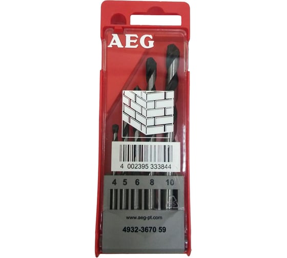 Набор сверл по камню (5 шт.) AEG 4932367059 1