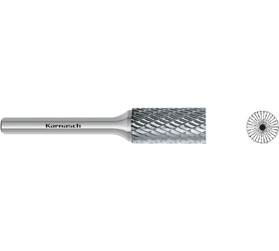 Бор-фреза твердосплавная форма B, цилиндр с торцевыми зубьями, 3x14x3х50 мм Karnasch 11.3011-020 1