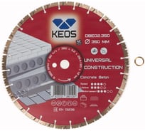 Диск алмазный по бетону железобетону (350х25.4/20 мм) сегментный KEOS DBE02.350