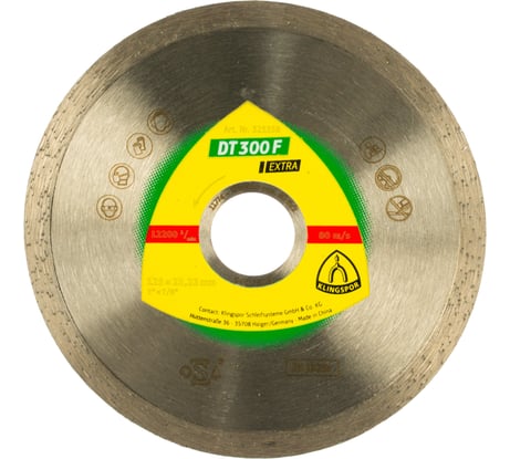 Круг алмазный по плитке (125х22.2 мм) для УШМ KLINGSPOR 325358