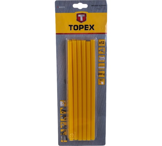 Стержни клеевые (11х250 мм; желтый; 12 шт.) TOPEX 42E171