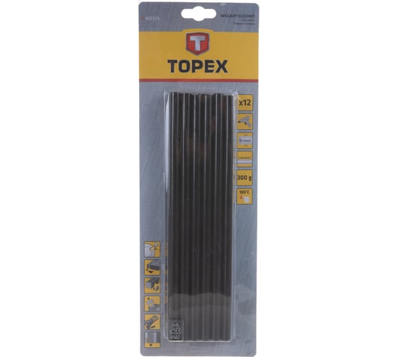 Стержни клеевые (11х250 мм; черный; 12 шт.) TOPEX 42E173