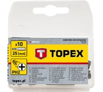 Сменные наконечники (PH2 x 25 мм; 1/4") 10 шт. TOPEX 39D314