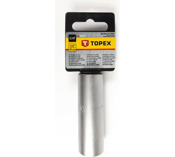 Головка свечная (1/2"; 16 мм) TOPEX 38D764