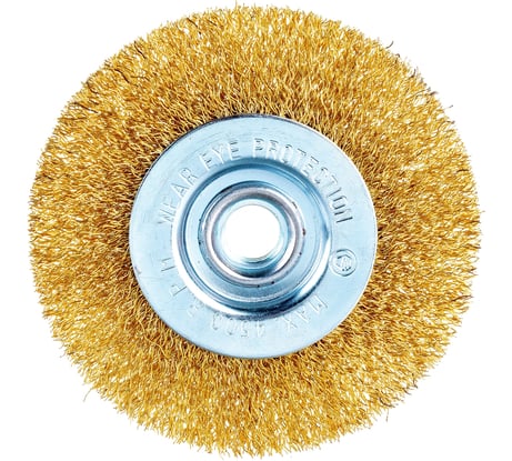 Щетка плоская латунированная для УШМ (100 мм; М14 витая проволока) MATRIX 74650