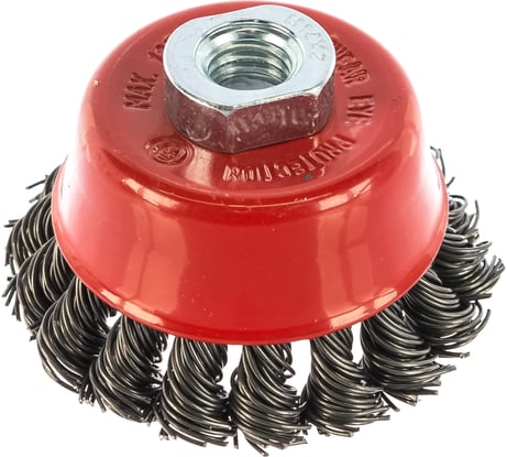 Щетка чашечная для УШМ (75 мм; М14; крученая проволока 0.8 мм) MATRIX 74622