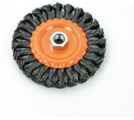 Кордщетка дисковая витая жесткая 125 мм, толщина проволоки 0.5 мм, гайка М14 для УШМ Bohrer 36501125